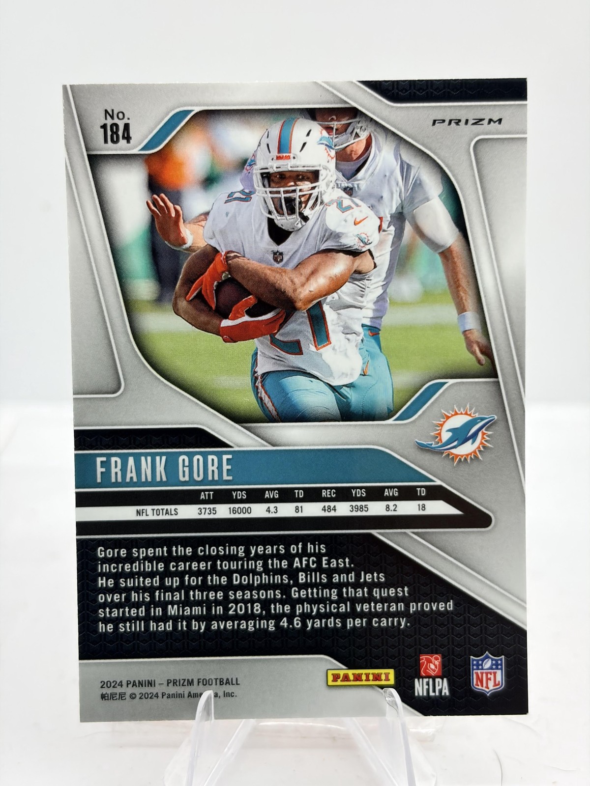 2024 Panini Prizm Frank Gore #184 Orange Ice