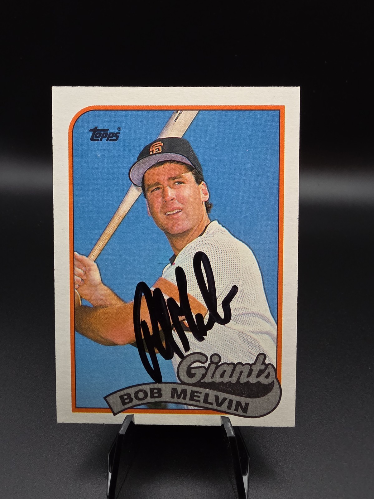 Bob Melvin – 1989 Topps #329 – On Card Auto – San Francisco Giants
