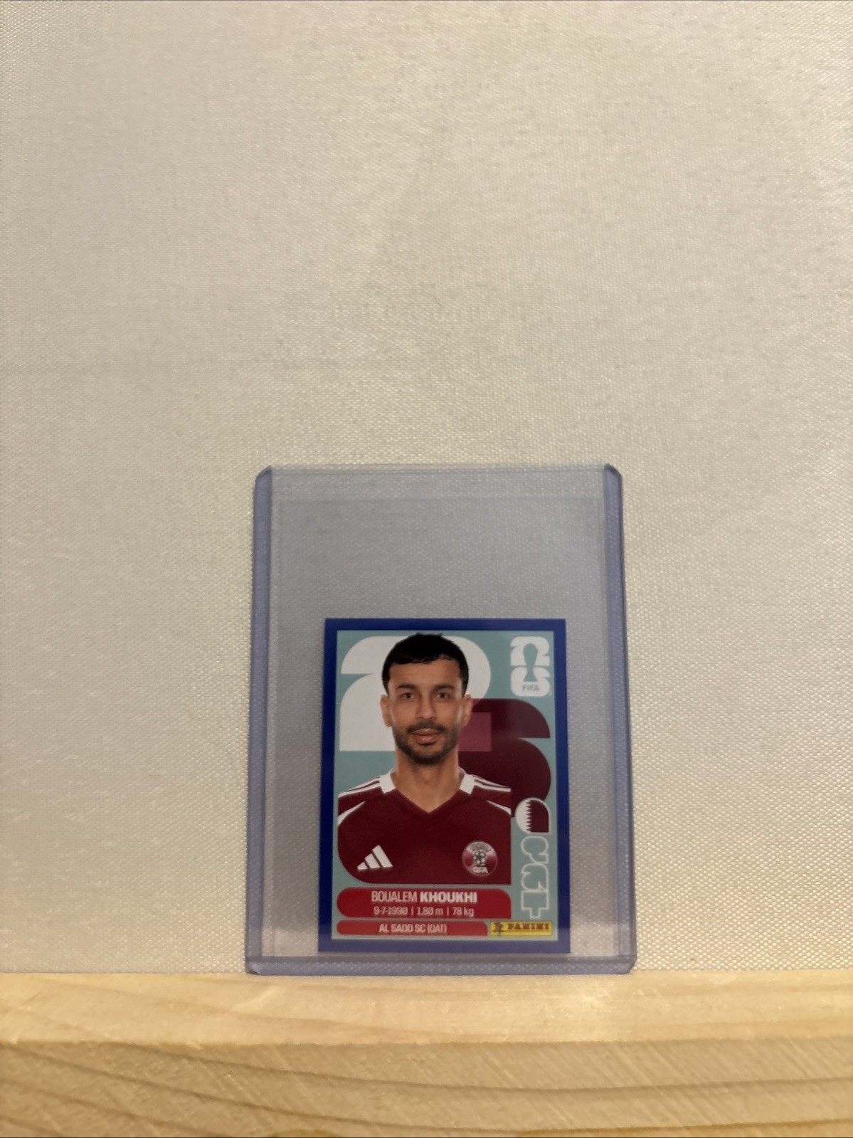Boualem Khoukhi Blue Border QAT 6 Panini Sticker Album