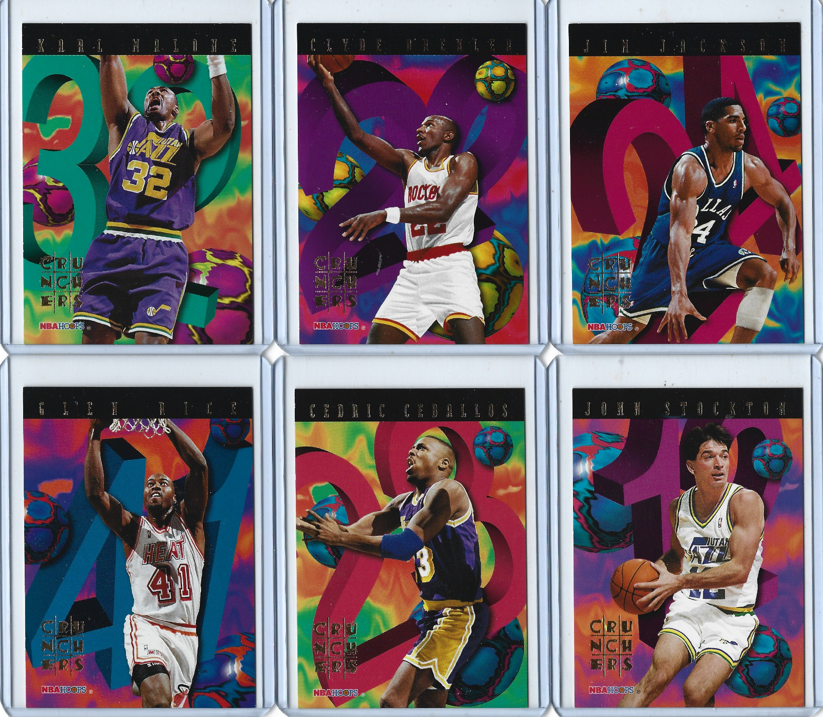 1995-96 NBA Hoops Clyde Drexler Number Crunchers Insert Card 🏀🔥 HOF’er 🔥🏀
