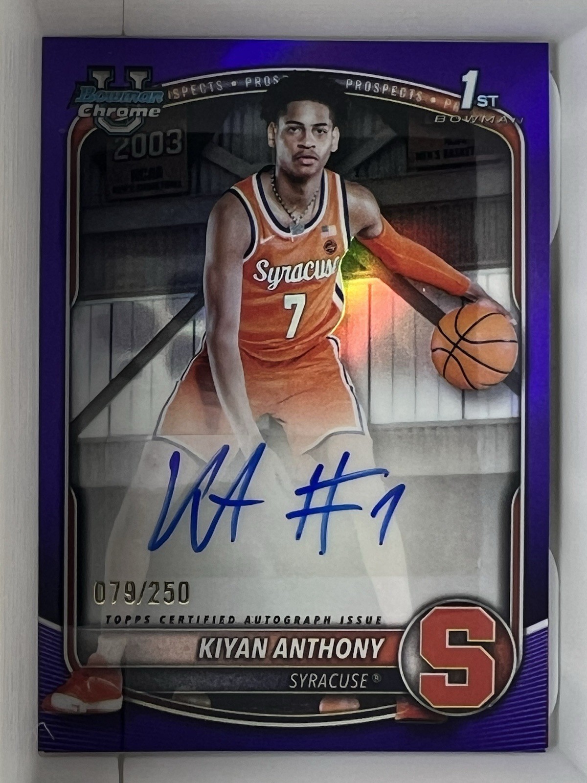 2025-26 Bowman – Chrome Prospect Autographs Kiyan Anthony #CPA-KA Purple…