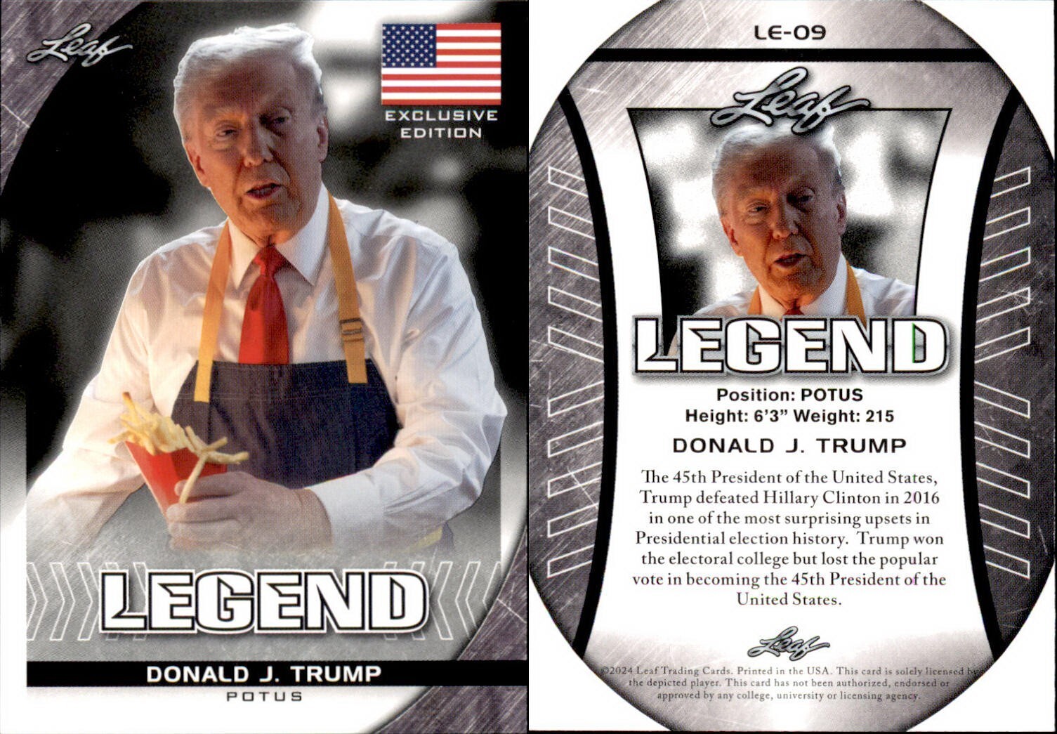 2024 Leaf FLAG LEGEND DONALD J TRUMP #LE-09 USA POTUS