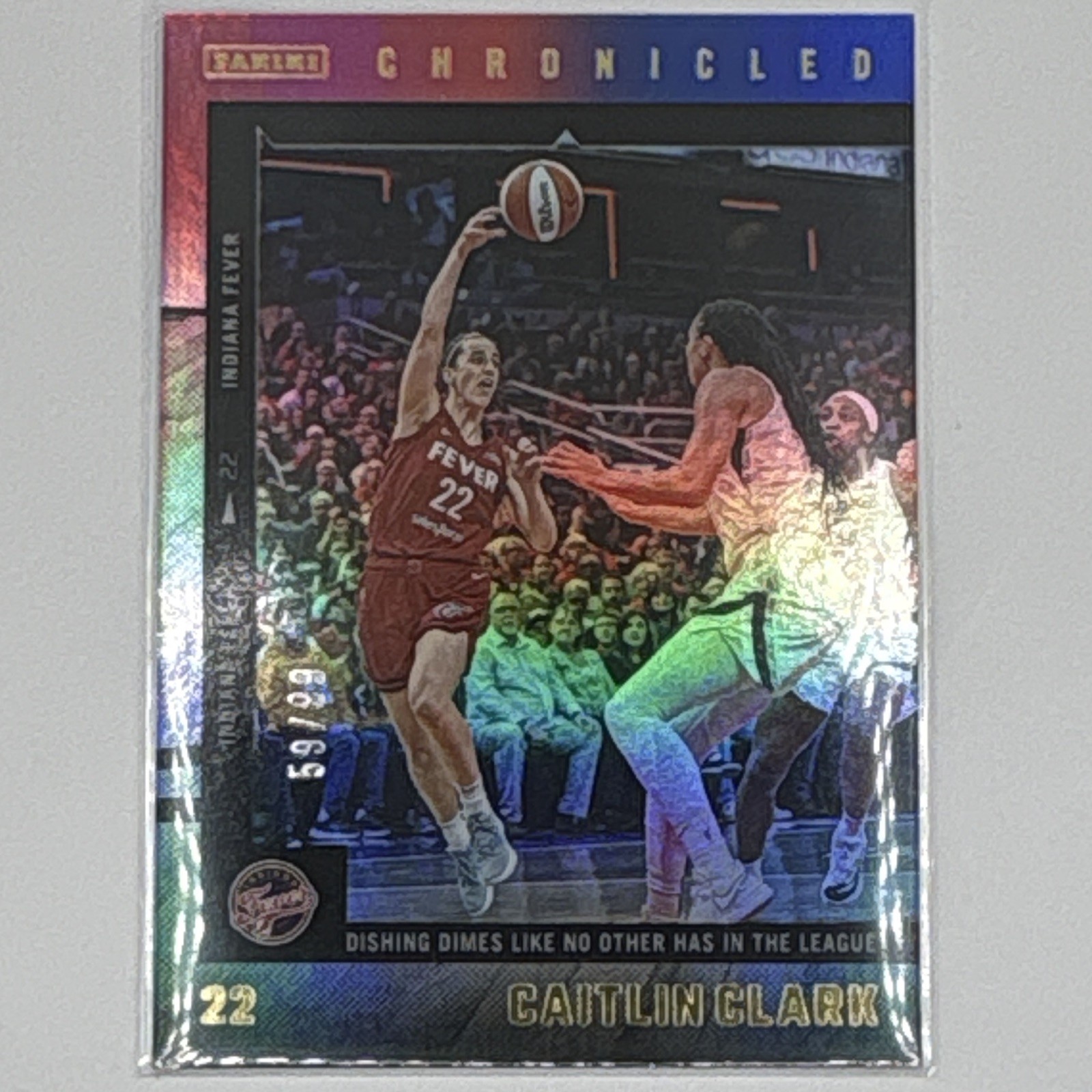 #11 RED+BLUE /99 CAITLIN CLARK Chronicled ‘DISHING DIMES LIKE NO OTHER PLAYER’