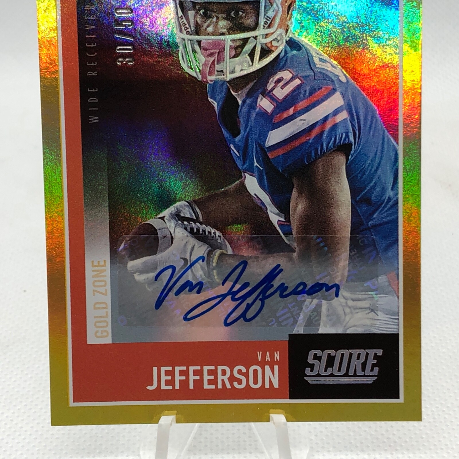 2020 PANINI SCORE VAN JEFFERSON RC ROOKIE GOLD ZONE AUTOGRAPH #’D /50 ATLANTA 🏈