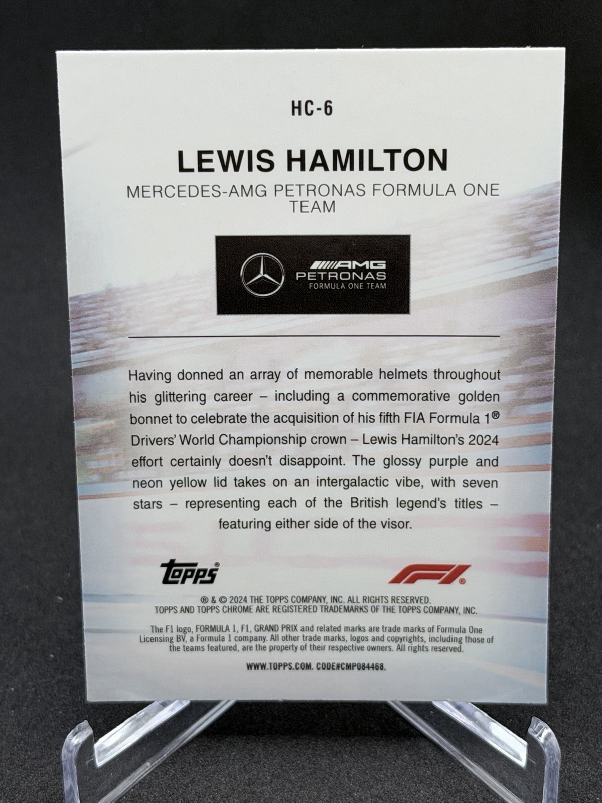 2024 Topps Chrome Formula 1 – Helmet Collection Lewis Hamilton #HC-6