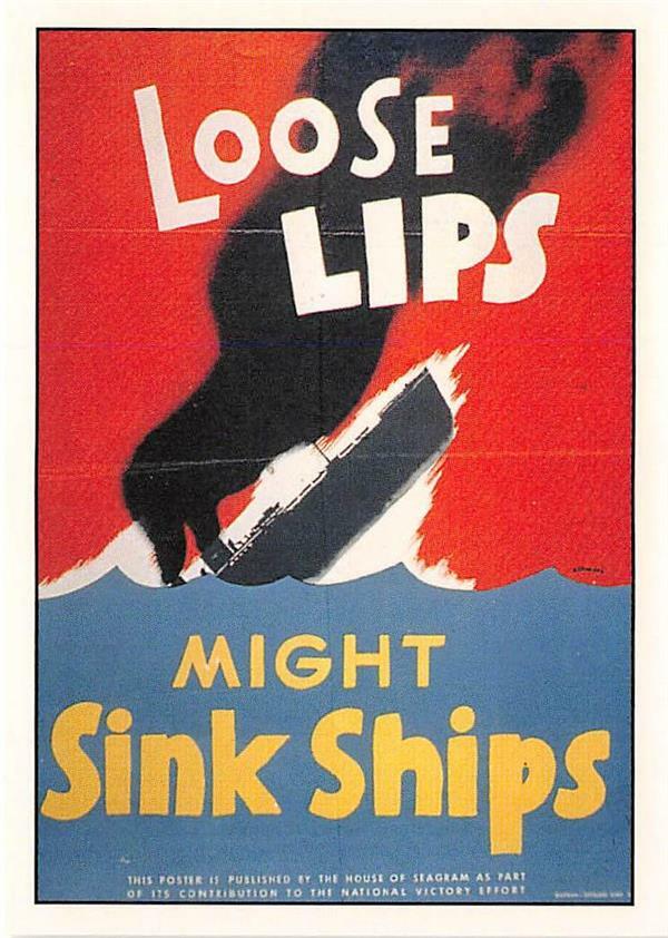 Loose Lips Sink Ships trading card WWII 1992 Pacific #109