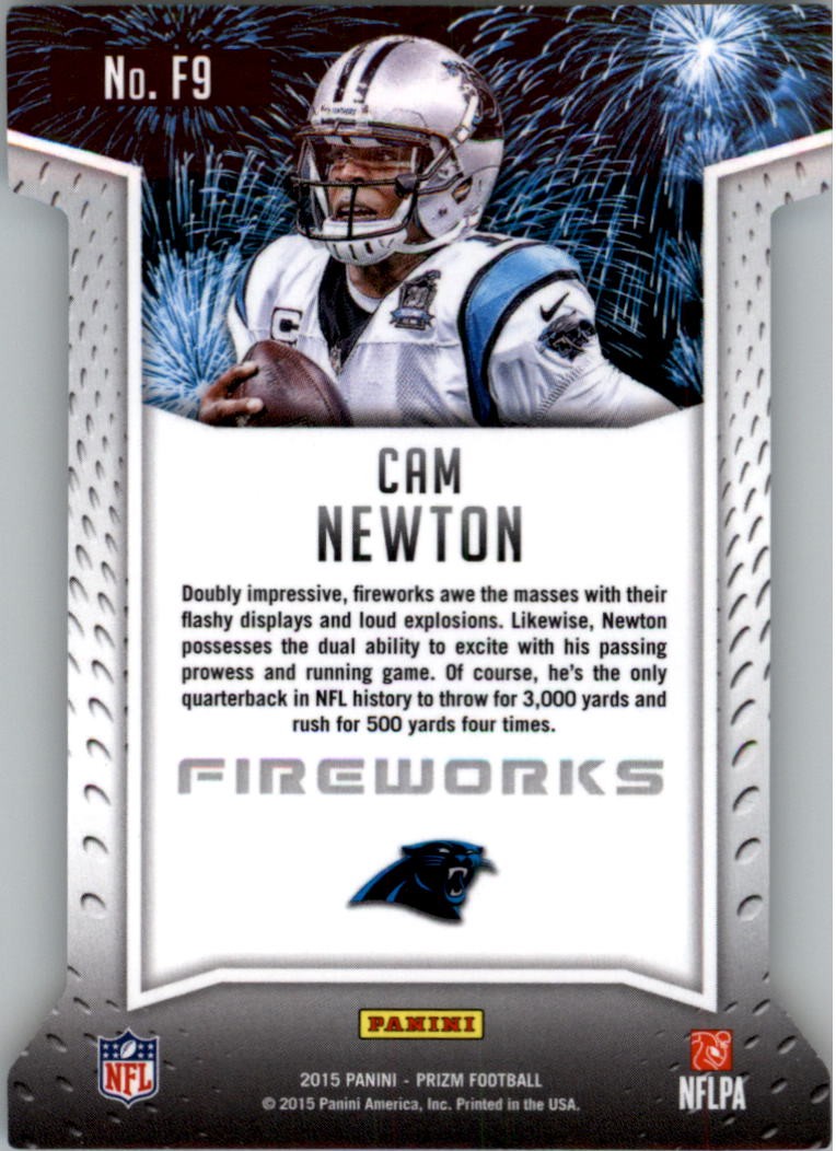 2015 Panini Prizm Fireworks #9 Cam Newton FB