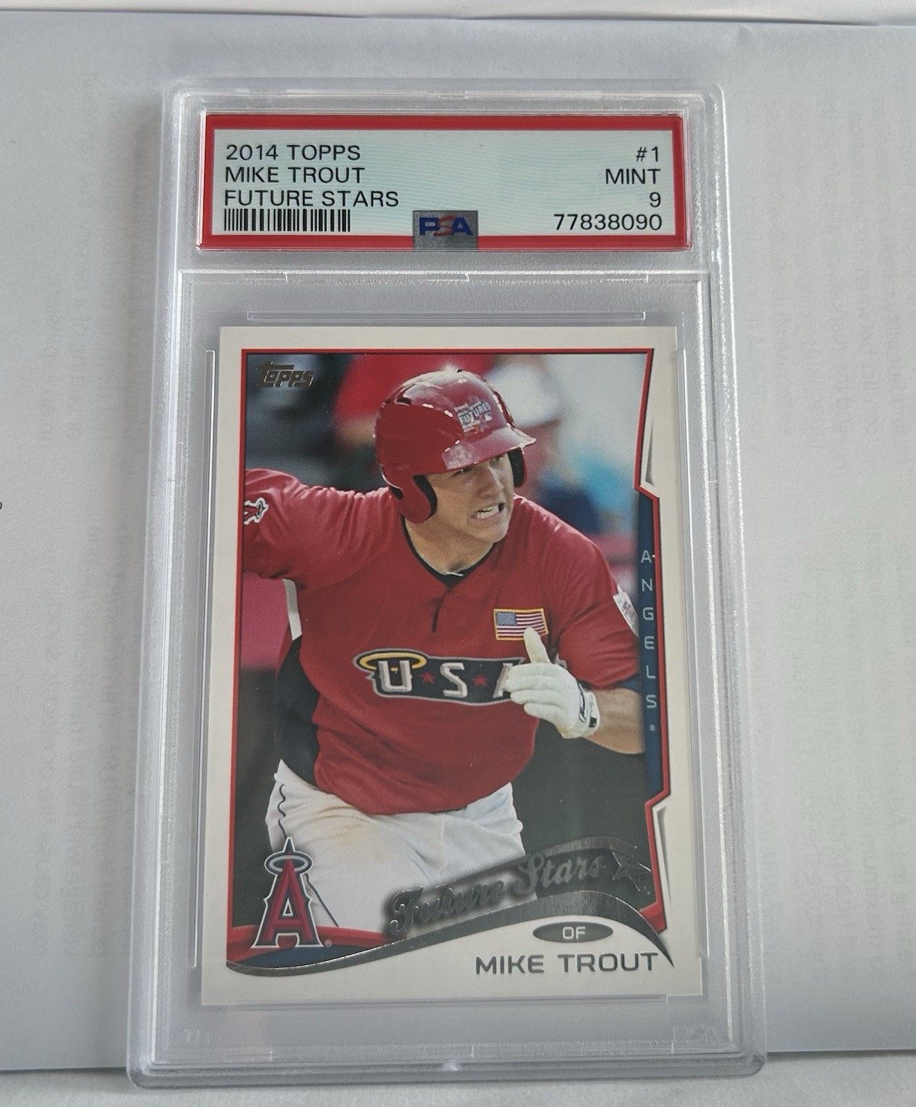 Topps 2014 Mike Trout #1 Future Stars Short Print SP PSA 9 USA Los Angeles Angel