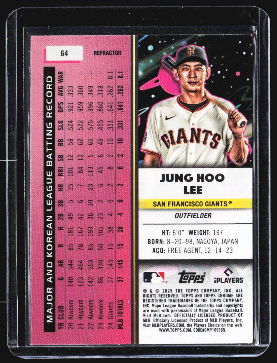 2025 Topps Chrome Cosmic – SAN FRANCISCO GIANTS – Pick Your Player Card PYP