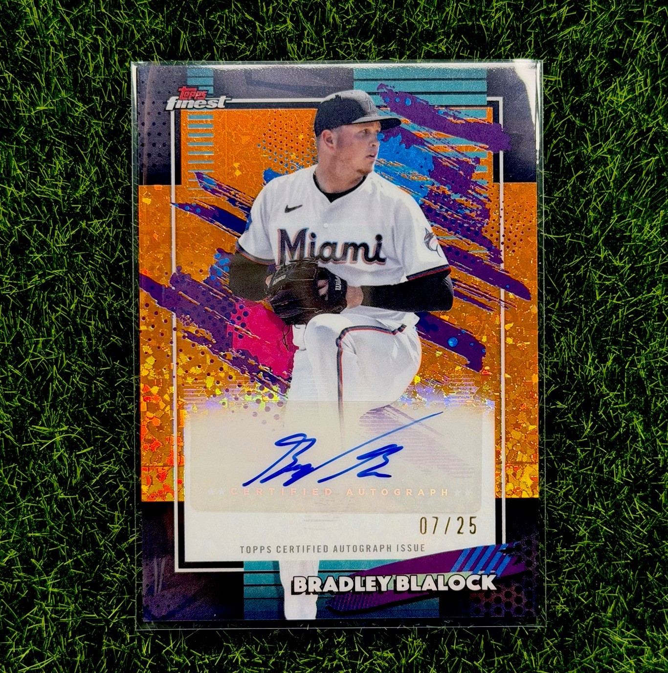 2026 Topps Finest Bradley Blalock Auto FMA-BB /25 Orange Mini Diamond Refractor