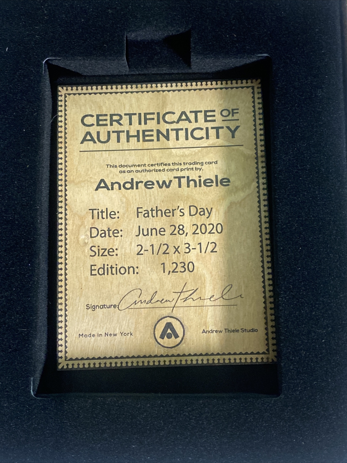 Topps Project 2020 Andrew Thiele Heritage Companion Card 2 Father’s Day /1230