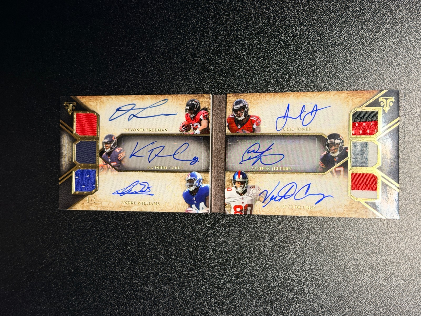 2014 Topps Triple Threads Patch Auto Booklet 1/1 Julio Jones Freeman ALSHON CRUZ