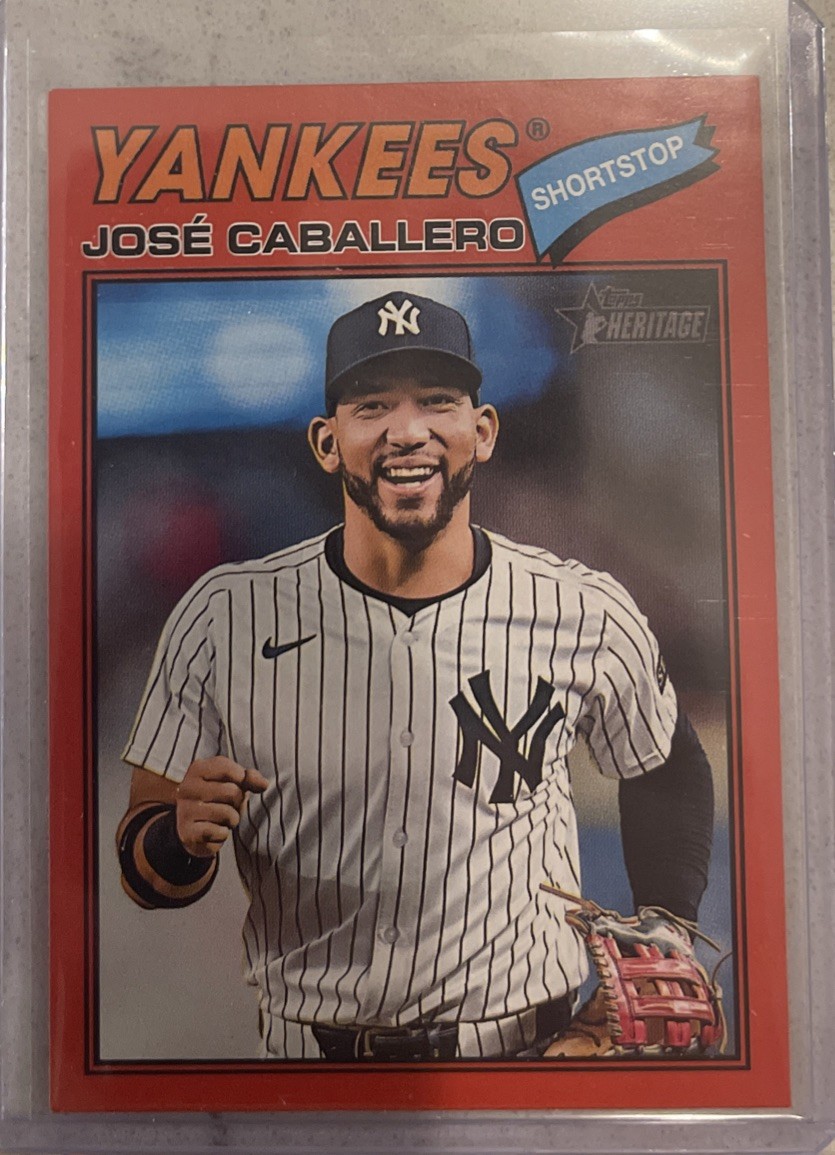 Topps 2026 Heritage Jose Caballero #328 Red Border Parallel Yankees Baseball
