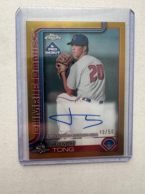 Jonah Tong 2025 Topps Pro Debut Baseball Gold 40/50, Select Tye Eye /25