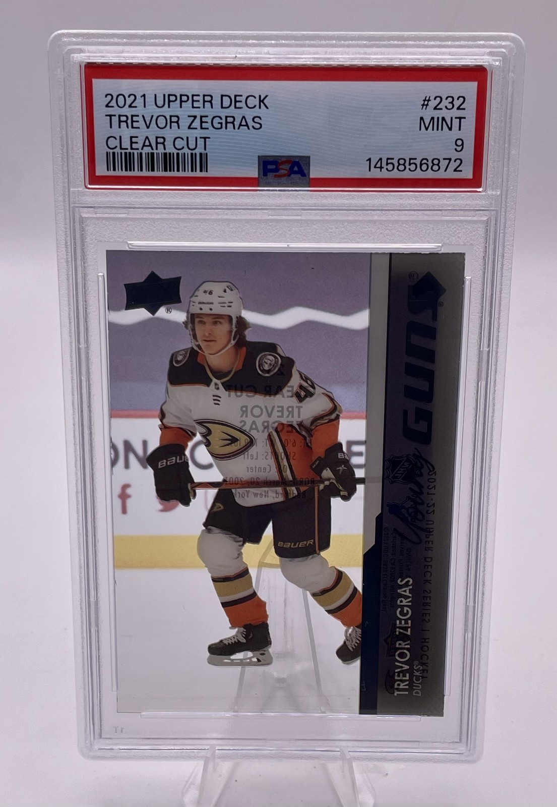 2021-22 Upper Deck Trevor Zegras Young Guns Clear Cut PSA 9 #232 Ducks RC