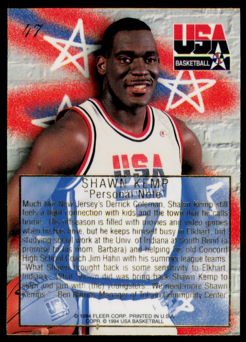 1994 Flair USA Shawn Kemp 47 USA Dream Team II
