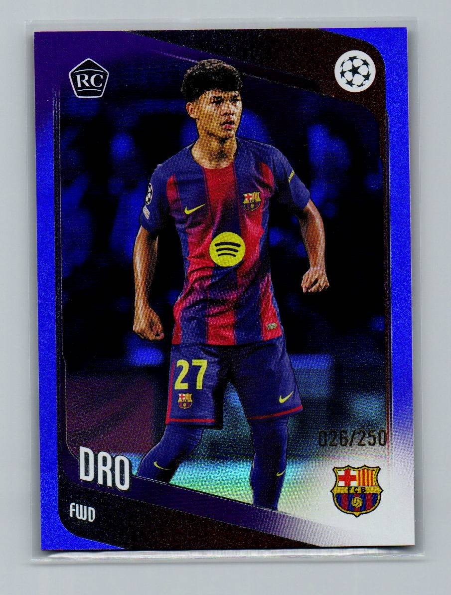 2025-26 Topps UEFA Champions League Dro Purple Foil Rookie Soccer Card 026/250