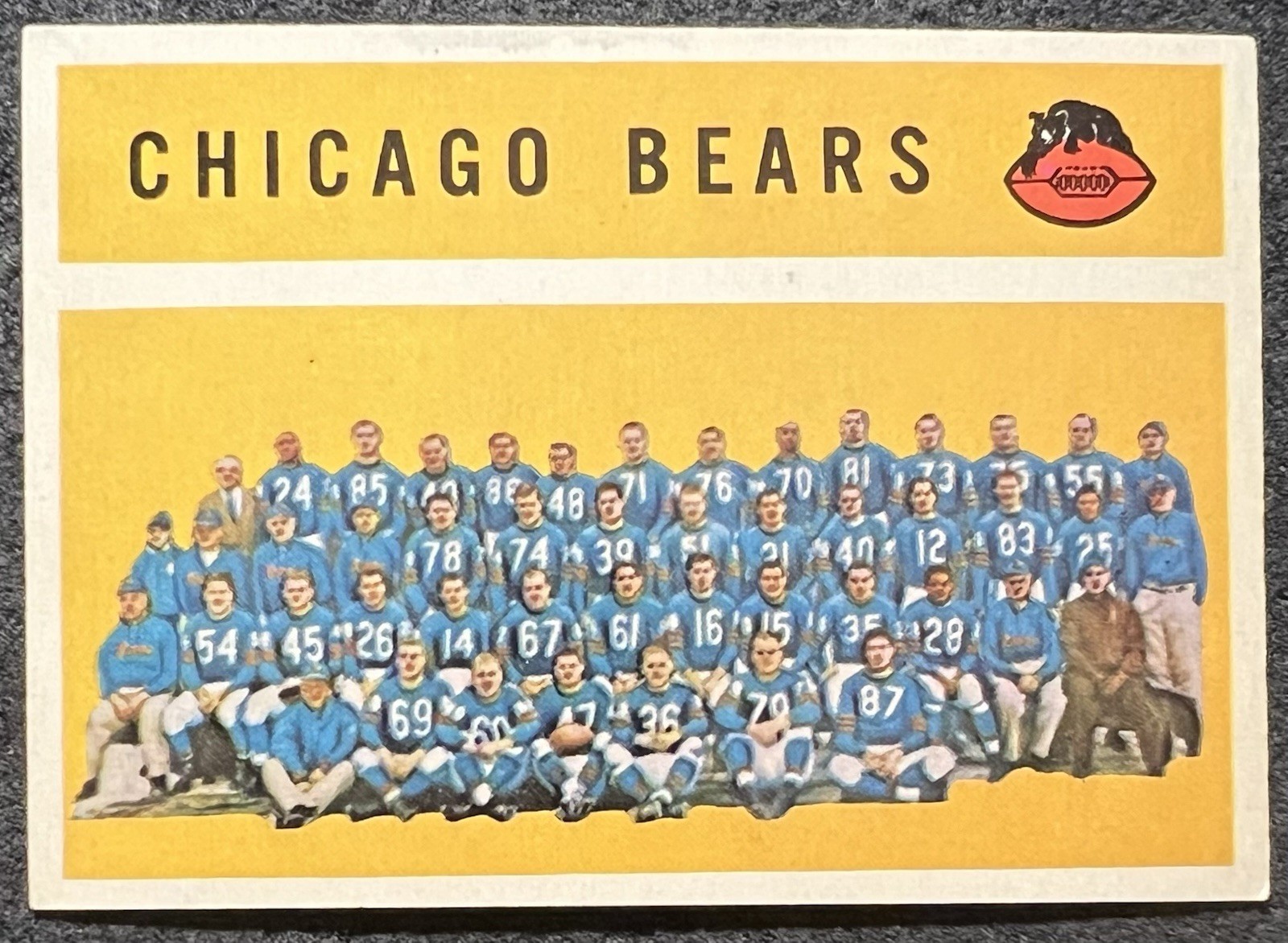 1960 TOPPS CHICAGO BEARS TEAM CARD CHECKLIST MARKED & ERASED #21 EX