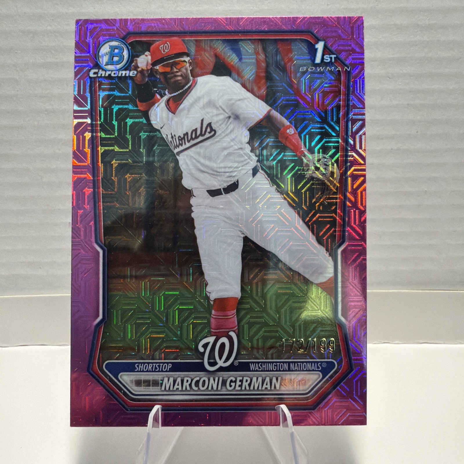 Marconi German 2026 Bowman Prospect BCP100 Fuchsia Mojo Refractor /299 NATIONALS
