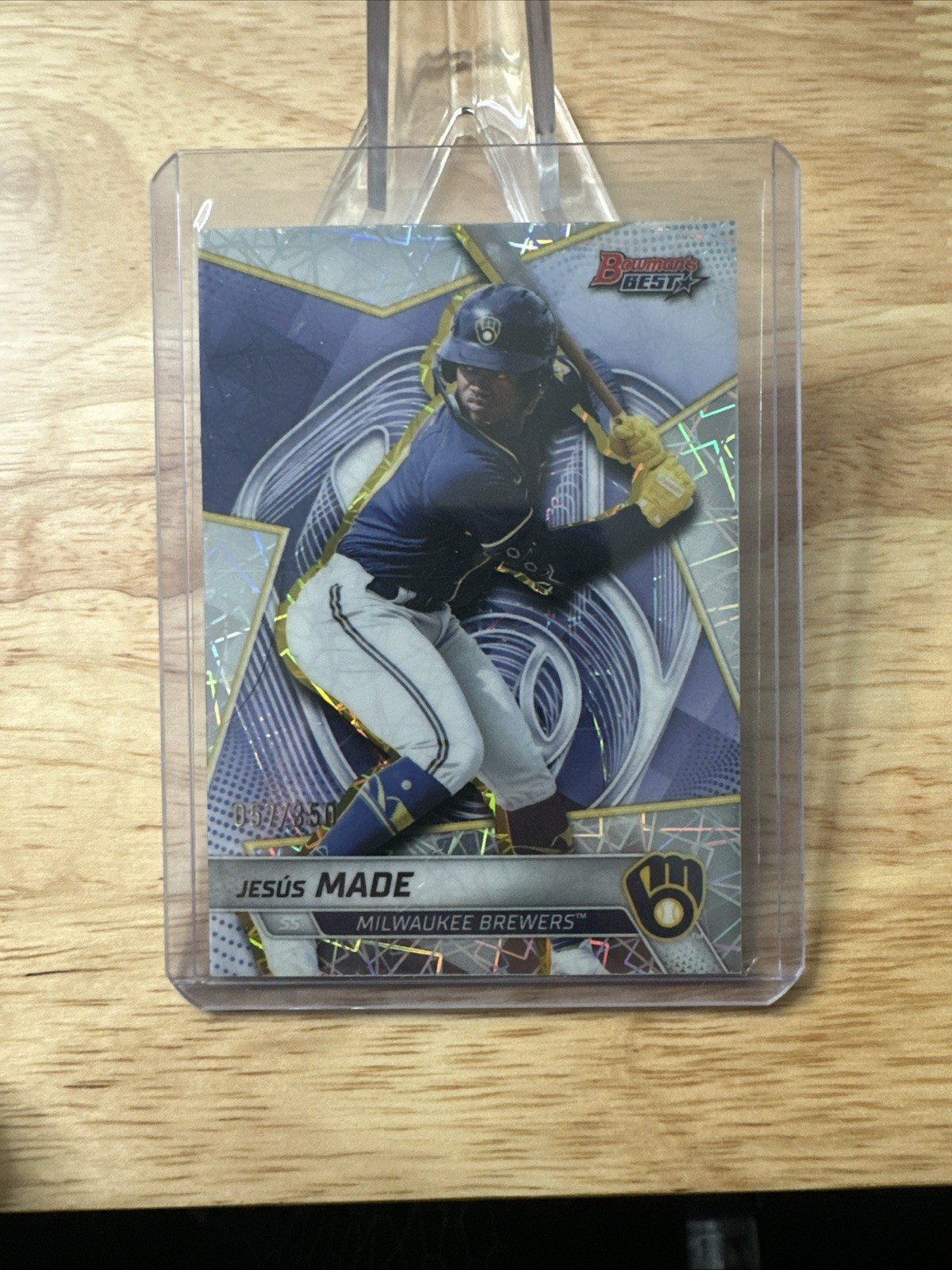 2025 Bowmans Best – #TP-17 Jesus Made Lazer # /350 Brewers