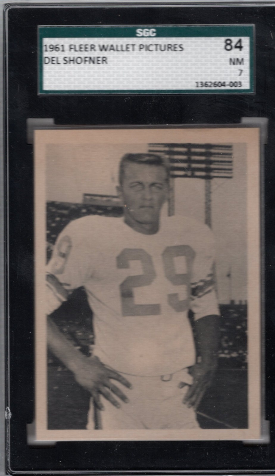 1961 Fleer Wallet Pictures Del Shofner (POP 1 NONE GRADED HIGHER) *