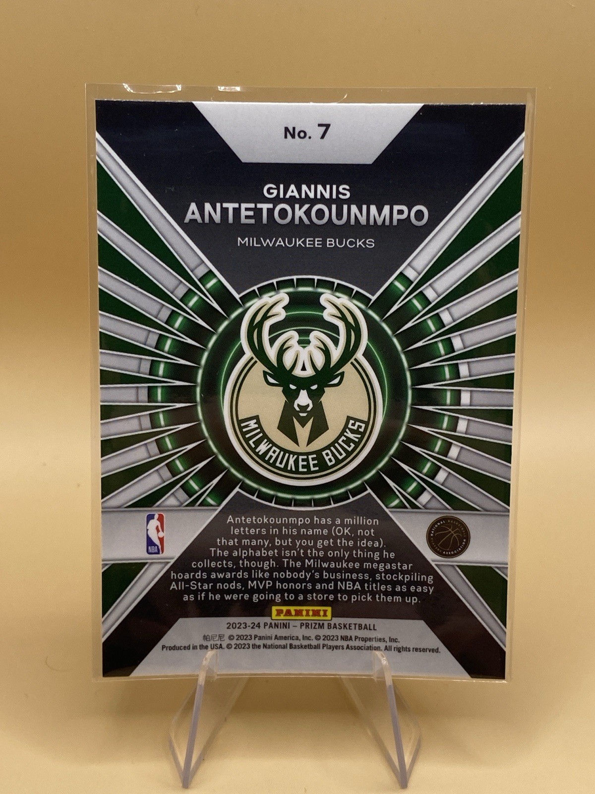 2023-24 Panini Prizm – Dominance #7 Giannis Antetokounmpo NBA Trading Card