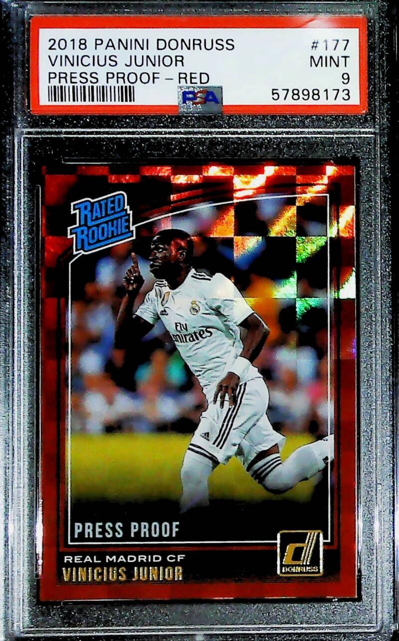 2018 Donruss Press Proof Red #177 Vinicius Junior Rookie Card RC Real Madrid MIN