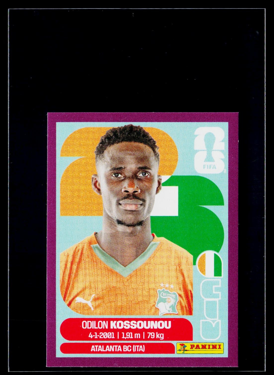 Odilon Kossounou 2026 Panini FIFA World Cup Stickers Purple #CIV5 Ivory Coast