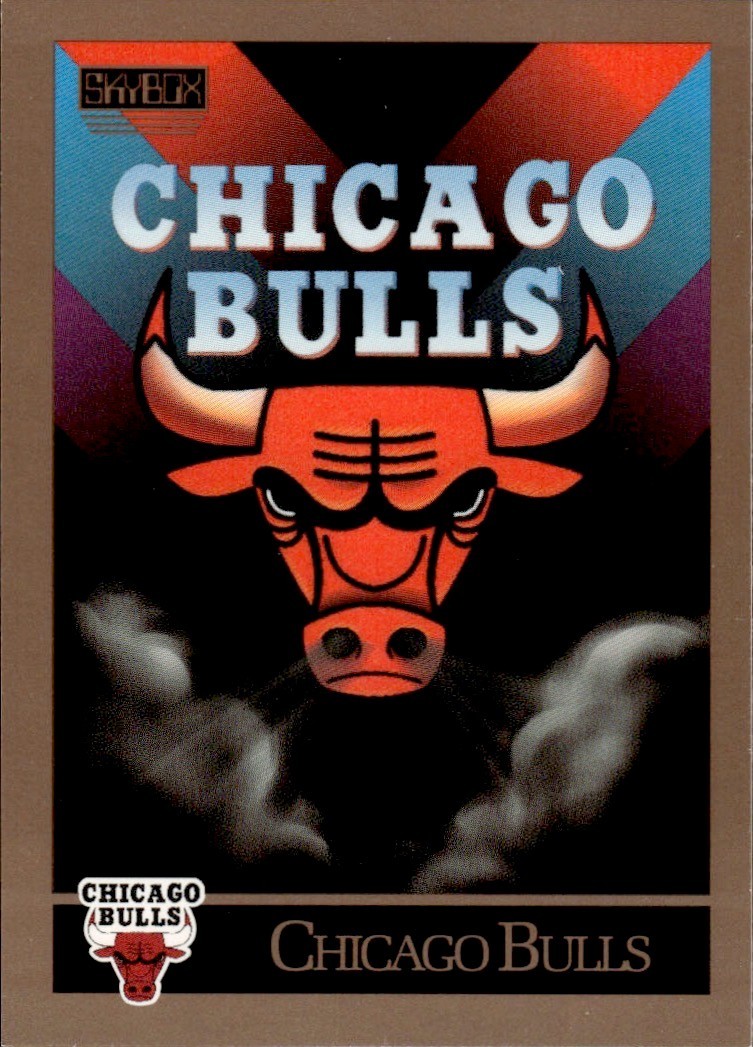 1990-91 Skybox CHICAGO BULLS Checklist #331 Logo Card NM or Better