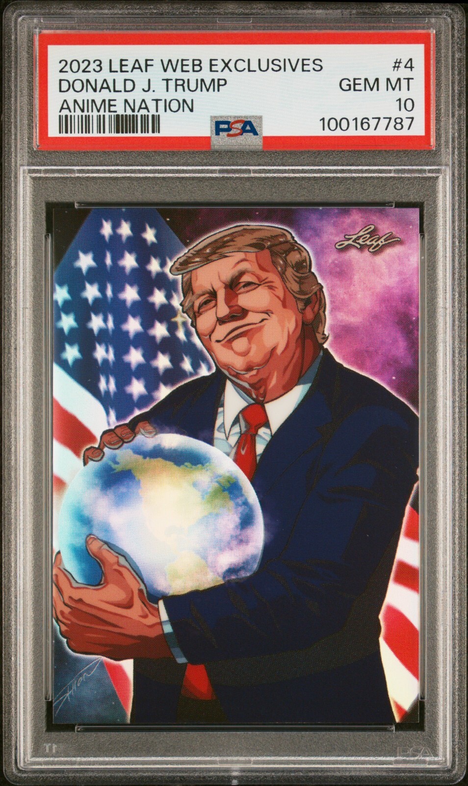 2023 LEAF WEB EXCLUSIVES #4 DONALD TRUMP ANIME NATION #/170 * PSA 10 GEM * QTY *