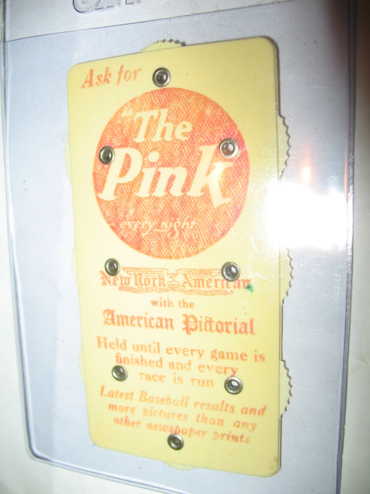 Vintage 1920s New York American “Babe Ruth” Scorer “Pink Version” ~Rare!!