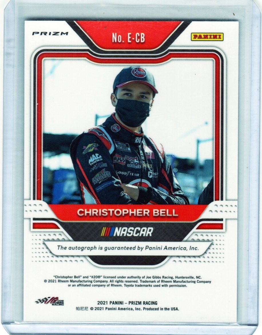 2021 PRIZM RACING Christopher Bell ENDORSEMENTS AUTO CARD # E-CB!