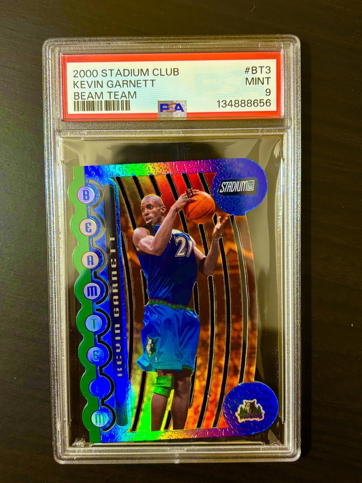 Kevin Garnett 2000-01 Topps Stadium Club Beam Team Die-Cut /500 PSA 9 #BT3 Holo