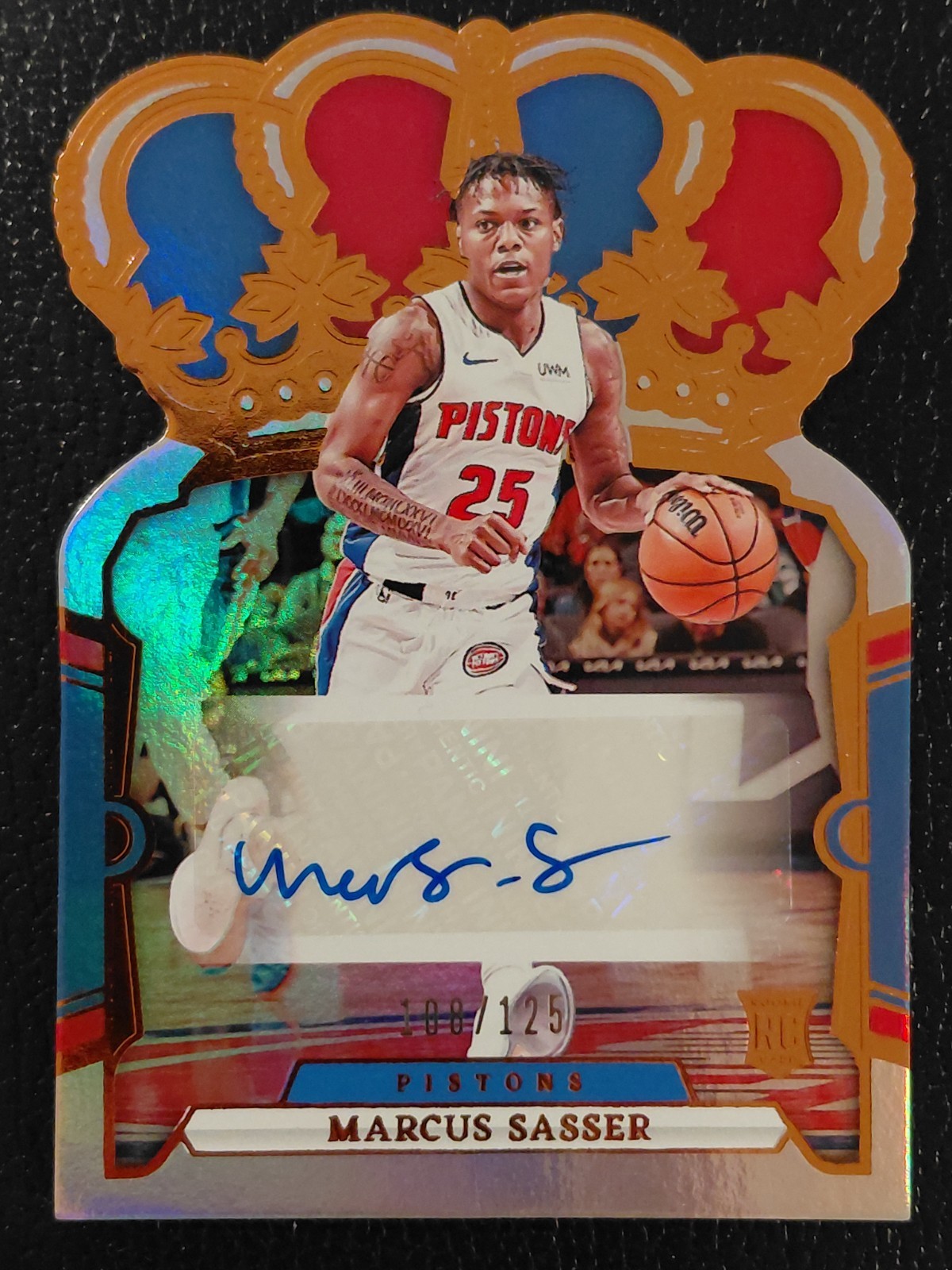 2023-24 Panini Crown Royale Marcus Sasser RC Rookie #RC-SAS Die-Cut Auto /125